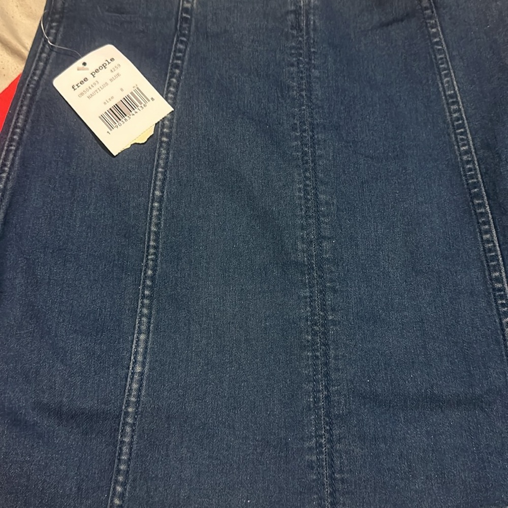 NWT FREE PEOPLE NAUTILUS BLUE DENIM FEMME SKIRT 8 - Picture 12 of 12